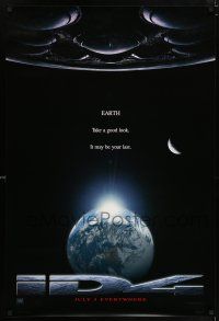 5z458 INDEPENDENCE DAY style B teaser 1sh '96 great image of enormous alien ship over Earth!