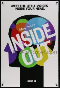 5z469 INSIDE OUT advance DS 1sh '15 Walt Disney, Pixar, meet the little voices inside your head!