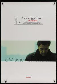 5z470 INSIDER teaser DS 1sh '99 Michael Mann, cool close-up of Al Pacino!