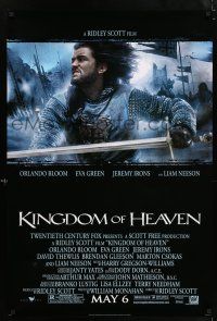 5z511 KINGDOM OF HEAVEN style B advance 1sh '05 great close image of Orlando Bloom in action!