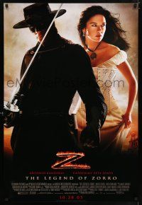 5z523 LEGEND OF ZORRO advance 1sh '05 Antonio Banderas is Zorro, sexy Catherine Zeta-Jones!