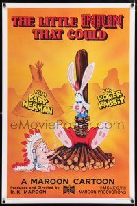 5z531 LITTLE INJUN THAT COULD Kilian 1sh '88 Roger Rabbit & Baby Herman, Native American cartoon art