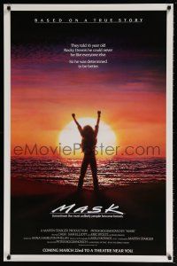 5z571 MASK advance 1sh '85 Cher, Eric Stoltz is Rocky Dennis, directed by Peter Bogdanovich!