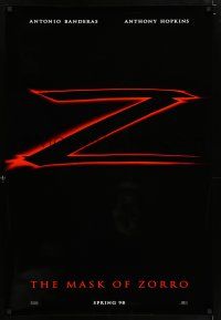 5z572 MASK OF ZORRO teaser DS 1sh '98 Antonio Banderas, Catherine Zeta-Jones, Anthony Hopkins