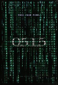5z574 MATRIX RELOADED 05.15 holofoil teaser 1sh '03 Keanu Reeves, Carrie-Anne Moss, free your mind!