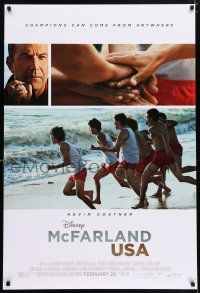 5z582 MCFARLAND USA advance DS 1sh '15 Walt Disney, Kevin Costner, Maria Bello, beach running!