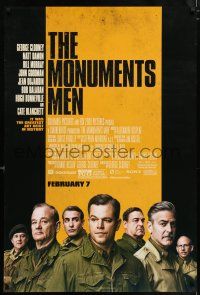 5z612 MONUMENTS MEN advance DS 1sh '14 George Clooney, Matt Damon, Bill Murray & more