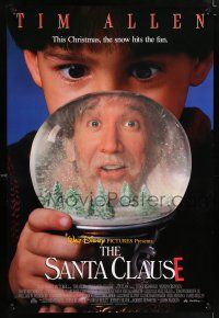 5z715 SANTA CLAUSE lenticular DS 1sh '94 Disney, Tim Allen in snow globe, Christmas comedy!