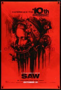 5z717 SAW teaser DS 1sh R14 cool art of terrified Shawnee Smith trapped in brutal torture helmet!