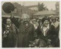 6a062 ALBERT EINSTEIN 8x10 news photo '31 father of the relativity theory & wife leave California!
