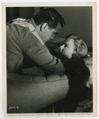 6a107 BATTLE HYMN 8.25x10 still '57 romantic close up of Martha Hyer & Rock Hudson on couch!