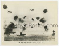 6a108 BATTLE OF MIDWAY 8.25x10.25 still '42 John Ford, WWII combat image of battleship at sea!