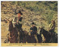 6a004 CAHILL 8x10 mini LC #8 '73 John Wayne on horseback with other cowboys following behind!