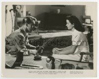 6a173 CALCUTTA 8x10.25 still '46 Alan Ladd stares meaningfully at beautiful Gail Russell!