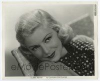 6a199 CLAIRE TREVOR 8.25x10 still '30s close seated happy portrait by Gene Kornman!