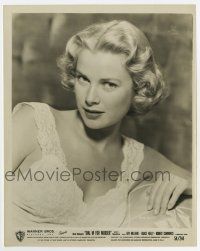 6a246 DIAL M FOR MURDER 8x10 still '54 great sultry portrait of Grace Kelly in lace negligee!