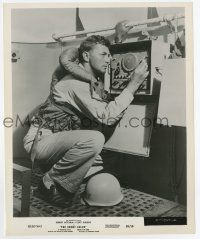 6a275 ENEMY BELOW 8.25x10 still '58 great close up of Robert Mitchum at control panel in WWII!
