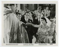 6a301 FATHER OF THE BRIDE 8x10.25 still '50 Elizabeth Taylor takes priest's hand during wedding!