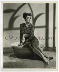 6a336 GAIL PATRICK 8.25x10 still '40s wearing a skimpy beaded top & slit skirt by Roman Freulich!