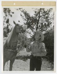 6a340 GAY RANCHERO 8x11 key book still '48 Roy Rogers smiles happily as he makes Trigger laugh!