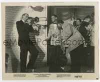 6a352 GLENN MILLER STORY 8x10 still R60 James Stewart playing trombone with Louis Armstrong!