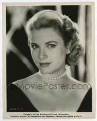 6a369 GRACE KELLY 8x10.25 still '55 stunning close portrait with pearls from To Catch a Thief!
