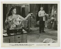 6a421 HOT BLOOD 8x10.25 still '56 baredchested Cornel Wilde & sexy Jane Russell, Nicholas Ray