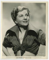 6a476 JOAN FONTAINE 8.25x10 key book still '50 great portrait in skimpy top from September Affair!