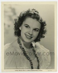 6a534 LITTLE NELLIE KELLY 8x10 still '40 great smiling portrait of Judy Garland w/ cool necklace!