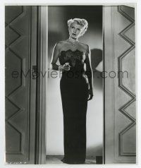 6a515 LADY FROM SHANGHAI 7.75x9.5 still '47 sexy blonde Rita Hayworth w/ gun standing in doorway!