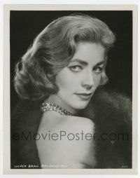 6a522 LAUREN BACALL 8x10.25 still '57 sexy in backless dress & fur boa from Designing Woman!