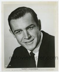 6a564 MARNIE 8.25x10 still '64 great smiling head & shoulders portrait of Sean Connery!