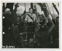 6a572 MASTER OF BALLANTRAE candid 8.25x10 still '53 Errol Flynn on deck of ship being filmed!
