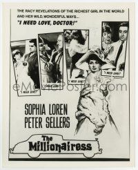 6a580 MILLIONAIRESS 8x10 still '60 beautiful Sophia Loren, great newspaper advertising image!