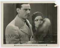 6a617 NO LIMIT 8x10.25 still '31 close up of scared Clara Bow protected by Norman Foster!