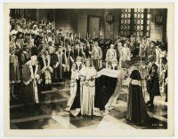 6a654 QUEEN CHRISTINA 8x10 still '33 Greta Garbo with huge flowing cape surrounded by servants!