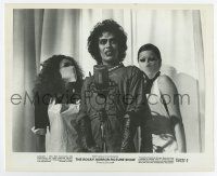 6a686 ROCKY HORROR PICTURE SHOW 8x10 still '75 great c/u of Tim Curry between sexy masked women!