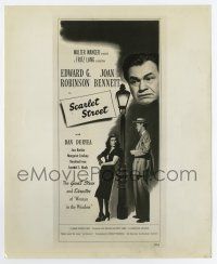 6a705 SCARLET STREET 8.25x10 still '45 Fritz Lang, Joan Bennett, Edward G. Robinson, newspaper ad!