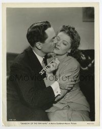 6a712 SHADOW OF THE THIN MAN 8x10 still '41 romantic c/u of William Powell kissing Myrna Loy!