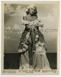 6a744 SOUND OF FURY 8x10.25 still '50 sexy Adele Jergens in low-cut blouse showing her nyloned legs