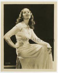 6a159 BRIDE OF FRANKENSTEIN candid 8x10.25 still '35 seated c/u of Valerie Hobson out of costume!