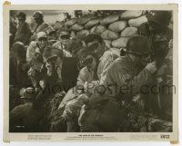 6a858 WAR OF THE WORLDS 8x10.25 still '53 Barry & Robinson wear protective glasses by sandbags!