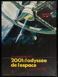 6b704 2001: A SPACE ODYSSEY French 1p R70s Stanley Kubrick, art of space wheel by Bob McCall!