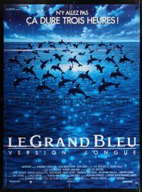6b727 BIG BLUE French 1p '88 Luc Besson's Le Grand Bleu, cool image dolphins in ocean!