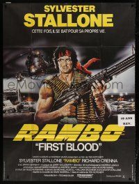 6b766 FIRST BLOOD French 1p '83 best art of Sylvester Stallone as John Rambo by Renato Casaro!