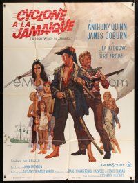 6b789 HIGH WIND IN JAMAICA French 1p '65 Terpning art of pirates Anthony Quinn & James Coburn!