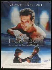 6b790 HOMEBOY French 1p '88 cool different close up art of tough boxer Mickey Rourke!
