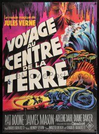 6b807 JOURNEY TO THE CENTER OF THE EARTH French 1p R60s Jules Verne, different Grinsson art!