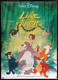 6b808 JUNGLE BOOK French 1p R80s Walt Disney cartoon classic, great image of Mowgli & friends!
