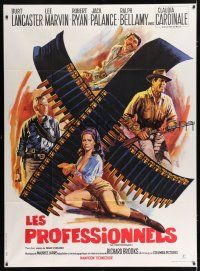 6b903 PROFESSIONALS French 1p R70s Mascii art of Lancaster, Lee Marvin & sexy Claudia Cardinale!